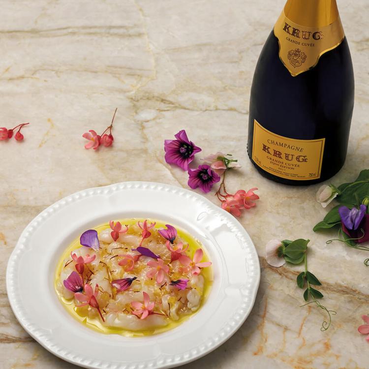 Krug x Flower food pairing by Chef Josh Emett