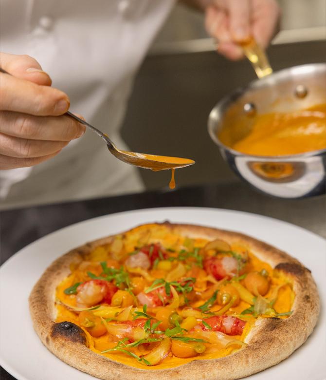 Chef Arnaud Faye prepares his food pairing
