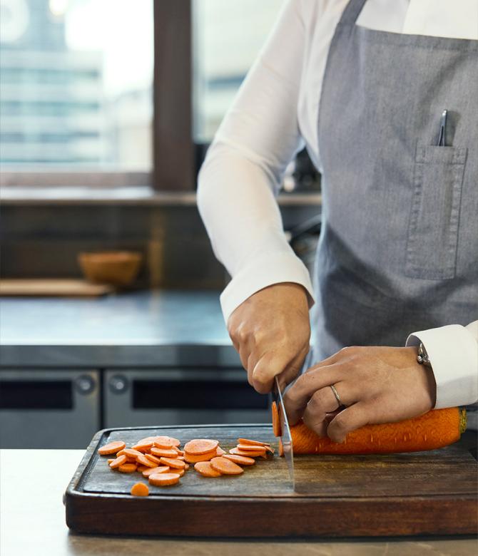 Chef Vicky Cheng prepares his food pairing