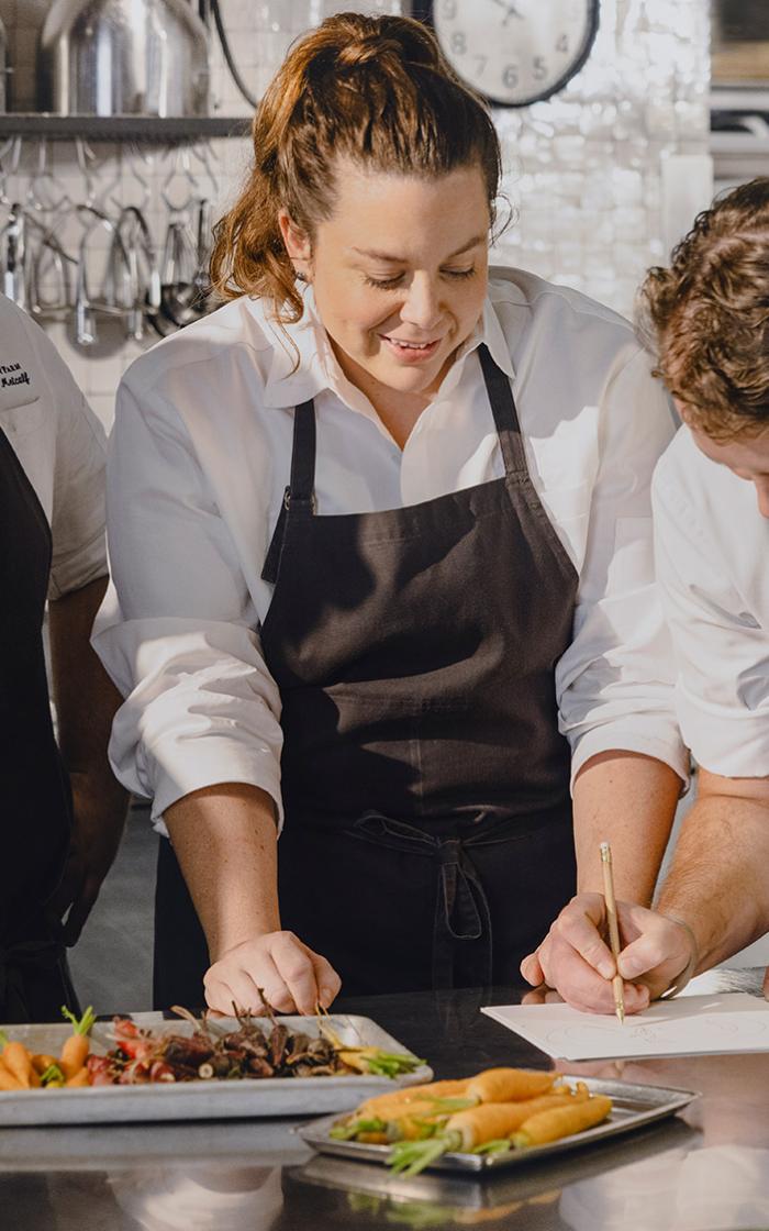 Krug Ambassade Chef Cassidee Dabney and her team